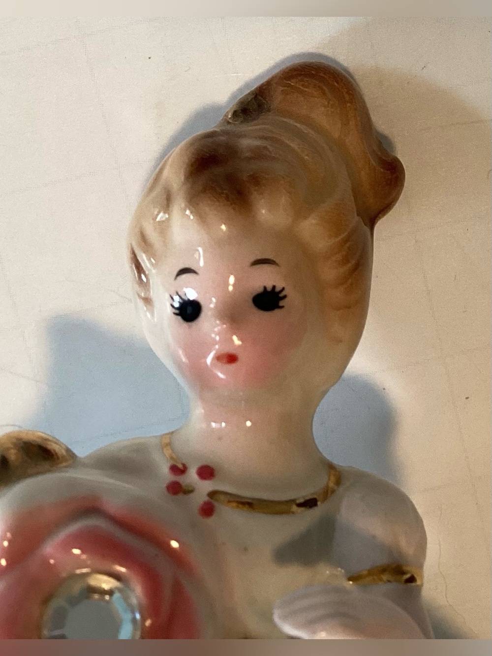 Vtg Josef Originals Birthday Month April Diamond Blue Dress Figurine, Black Eyes - Picture 7 of 8